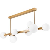 Deckenleuchte Glas Metall 102 cm lang Gold Weiß 8x G9 Deckenleuchte Glas Metall 102 cm lang Gold Weiß 8x G9 von Lamkur