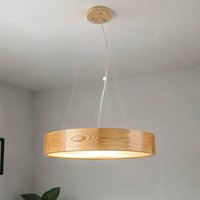 Hängelampe Holz Eiche Glas 3-flmg Ø47cm Küche von Lamkur