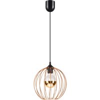 Hängelampe Metall Schwarz Kupfer Ø 24 cm verstellbar Retro von Lamkur