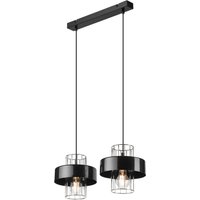 Hängelampe Modern Metall 2-flammig Schwarz Chrom E27 AFINA Hängelampe Modern Metall 2-flammig Schwarz Chrom E27 AFINA von Lamkur