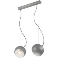Hängelampe Silber Weiß Metall Esstisch Leuchte von Lamkur