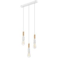 Hängelampe Weiß Holz lang Esstisch Modern 3-flmg Hängelampe Weiß Holz lang Esstisch Modern 3-flmg von Lamkur