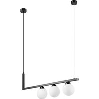 Hängeleuchte Glas Metall Schwarz Weiß Kugelschirme 3x G9 von Lamkur