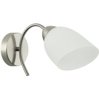 Jugendstil Wandlampe Glas Metall in Nickel Weiß E27 von Lamkur