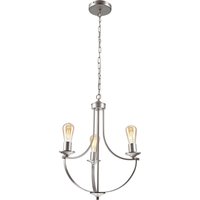 Kronleuchter Metall Rustikal Ø 42 cm 3-armig E27 in Silber von Lamkur