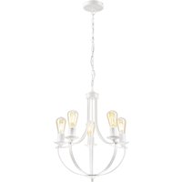 Kronleuchter Rustikal Weiß Metall Ø 45 cm 5-flammig E27 Kronleuchter Rustikal Weiß Metall Ø 45 cm 5-flammig E27 von Lamkur