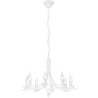 Lamkur Pendelleuchte LUCY 44187 weiß Stahl H/L: ca. 100x58 cm E14 8 Brennstellen von Lamkur