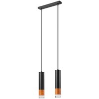 Lamkur Pendelleuchte schwarz Glas Stahl B/H/L: ca. 8x105x30 cm GU10 2 Brennstellen Lamkur Pendelleuchte schwarz Glas Stahl B/H/L: ca. 8x105x30 cm GU10 2 Brennstellen von Lamkur