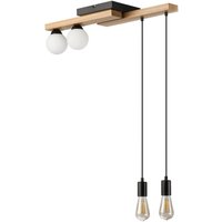 Lamkur Pendelleuchte schwarz Holz B/H/L: ca. 20x84x84 cm G9 2 Brennstellen von Lamkur