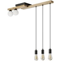 Lamkur Pendelleuchte schwarz Holz B/H/L: ca. 20x86x84 cm G9 2 Brennstellen von Lamkur
