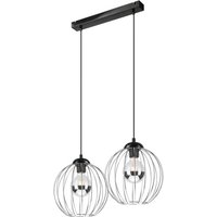 Lamkur Pendelleuchte schwarz Metall B/H/L: ca. 24x86x24 cm E27 2 Brennstellen von Lamkur