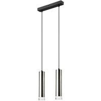 Lamkur Pendelleuchte schwarz Stahl B/H/L: ca. 8x99x32 cm E27 2 Brennstellen von Lamkur