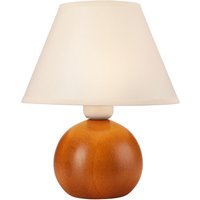 Lamkur Tischleuchte BALL 33082 rustikal Stoff Stahl Holz H/L: ca. 24x19 cm E27 1 Brennstellen von Lamkur