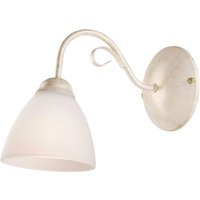 Lamkur Wandleuchte ADELLE 21317 weiß Stahl Glas H/L: ca. 23x26 cm E27 1 Brennstellen von Lamkur