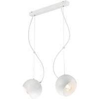 Lampe Wohnzimmer Hängelampe Weiß Metall länglich von Lamkur