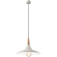 Pendelleuchte Esszimmer Weiß Holz rund Retro von Lamkur