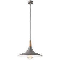 Pendelleuchte Farbig Grau Holz rund Retro Esszimmer von Lamkur
