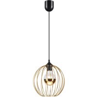 Pendelleuchte Gold Schwarz Ø 24 cm rund Metall Kugel von Lamkur