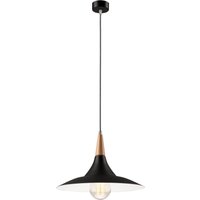 Schwarze Hängeleuchte Holz rund Retro Über Esstisch Schwarze Hängeleuchte Holz rund Retro Über Esstisch von Lamkur