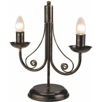Tischlampe Metall Schwarz Rustikal H:36cm Antik von Lamkur