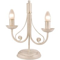 Tischlampe Shabby Weiß Metall H:36cm Rustikal von Lamkur