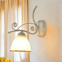 Wandleuchte Shabby Jugendstil Metall Lampe Glas von Lamkur