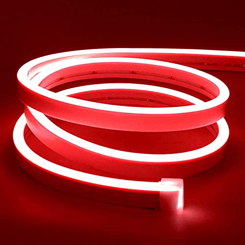 Lamomo LED Strip Rot, 12V 5M LED Lichtband, Wasserdicht Neon LED Streifen, DIY Flexibel Ledband für Innen Aussenbereich Heim Küche Deko（Netzadapter nicht enthalten） von Lamomo