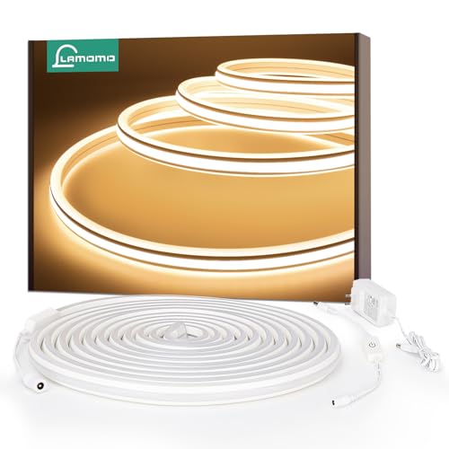 Lamomo LED Unterbauleuchte 2M Warmweiss, 3000K Led Lichtleiste Küche, 24V Silikon LED Strip Streifen Warmweiß Flexibel, LED Leiste unter Schrankbeleuchtung für Innen Regale,Vitrinen,küchenlicht von Lamomo