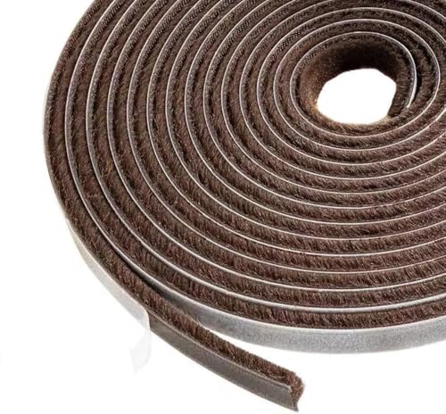 Lamondre 5m Bürstendichtung selbstklebend, Tür- und Fensterdichtung, 9mm x 5mm, Braun von Lamondre