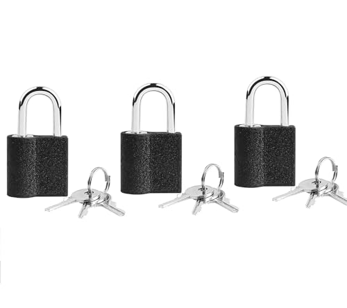 Lamondre 3 Stück Kofferschloss mit Schlüssel(Gleichschliessend) Mini Vorhängeschloss mit Schlüssel Gepäckschloss Vorhängeschloss Klein für Fitnessstudio Schließfach, Gepäck, Koffe von Lamondre