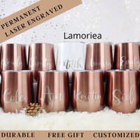 Personalisieren Sie Weinbecher Benutzerdefinierte Weinglas Bachelorette Party Favors Monogrammbecher Isolierter Stemless Becher Mit Deckel Und von Lamoriea