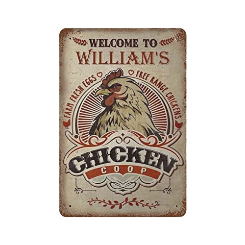 Metall-Blechschild "Welcome to Chicken Coop", Huhn, Aluminium, Metall, Zuhause, Bauernhaus, Club, Ladenschild, Bar, Garage, Männerhöhle, Café, Bauernhof, Wandpaneel, Kunstdekoration, Geschenk für von Lampart