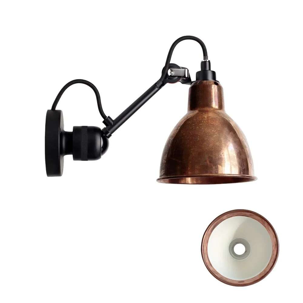 DCW - 304 Wandleuchte Schwarz/Raw Kupfer/Weiß Lampe Gras von DCW