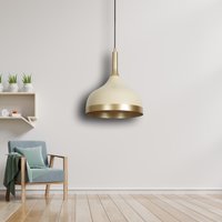 Creme Und Gold Pendelleuchte Für Kücheninsel, Moderne Metall Deckenleuchte, Elegante Hängelampe Wohnzimmer Oder Esszimmer von LampelDesign