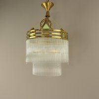 Viennese Art Deco Café Hanging Lamp, 1920S Viennese Art Deco Café Hanging Lamp, 1920S von LampenBarabas