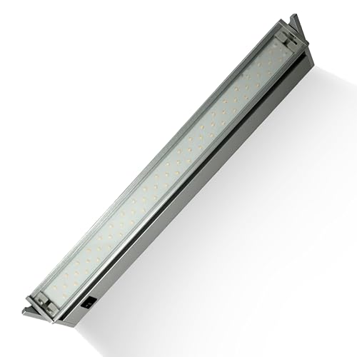 LAGERRÄUMUNG LED SMD schwenkbar mit Glasabdeckung 8W 60 cm Aluminium Unterbauleuchte Wandlampe Wandleuchte Aluminium Schalter inkl. Anschlussleitung 1,5 m und Verbindungskuppel von Lampenlux