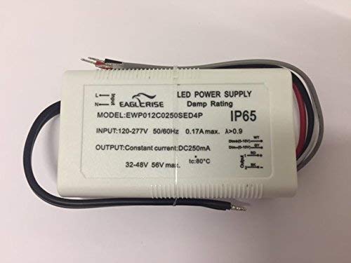 LED Trafo Eaglerise Transformator Treiber Driver 250mA IP65 konstant, 32-48V regelbar von Lampenlux