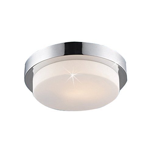 Lampenlux LED Aussenleuchte Dario IP44 230V E27 Ø29cm Deckenlampe Badlampe Rund Glas Chrom Terasse Deckenleuchte von Lampenlux