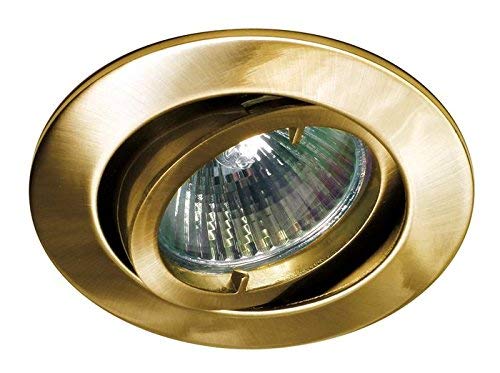 Lampenlux LED Einbaustrahler Samila rund schwenkbar Spot 230V Aluminium (gold gebürstet, ohne Leuchtmittel) von Lampenlux