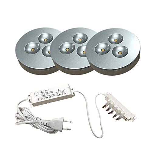 Lampenlux LED Unterbauleuchte 3er Set Aiko 9W Küchenlampe Komplettset (Warmweiß) von Lampenlux