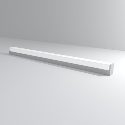 Lampenlux LED-Wandlampe Cole hochwertige verarbeitete Unterbauleuchte 3000K Spiegellampe mit PMMA-Abdeckung Schrankbeleuchtung (IP20) (silber eloxiert, 60cm) von Lampenlux