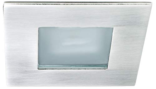 Lampenlux Möbeleinbaustrahler Spot Shaq Eckig Chrom Milchglas 7.3x7.3cm 12V G4 rostfrei 10cm Zuleitung 20Watt Einbauleuchte Einbaulampe Einbauspot Aluminium Downlight Deckeneinbaustrahler von Lampenlux