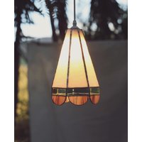 Glaslampe Aus Buntem Handgezogenem Glas von Lampenwagen