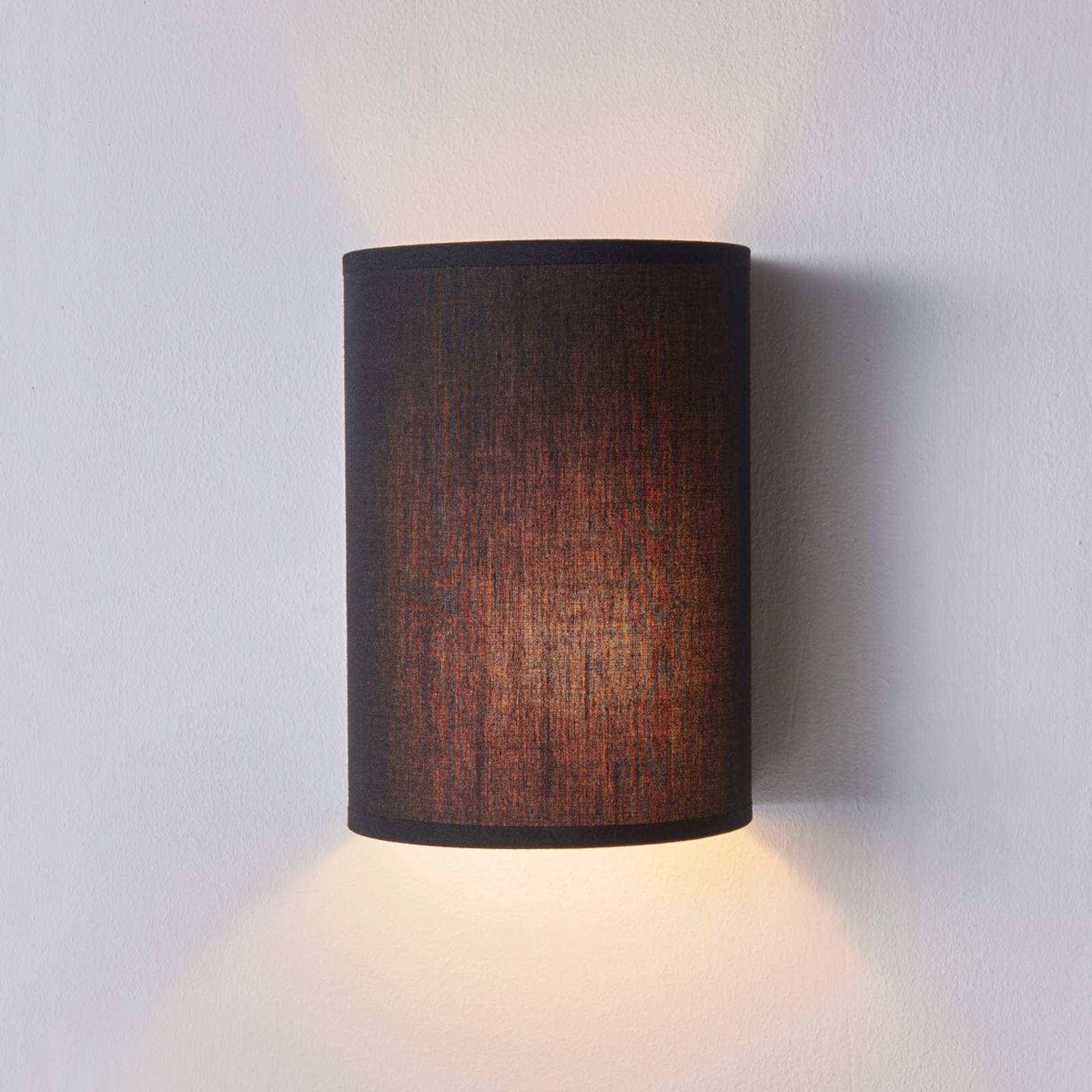 Annalisa - halbrunde Textilwandlampe in Schwarz von LINDBY