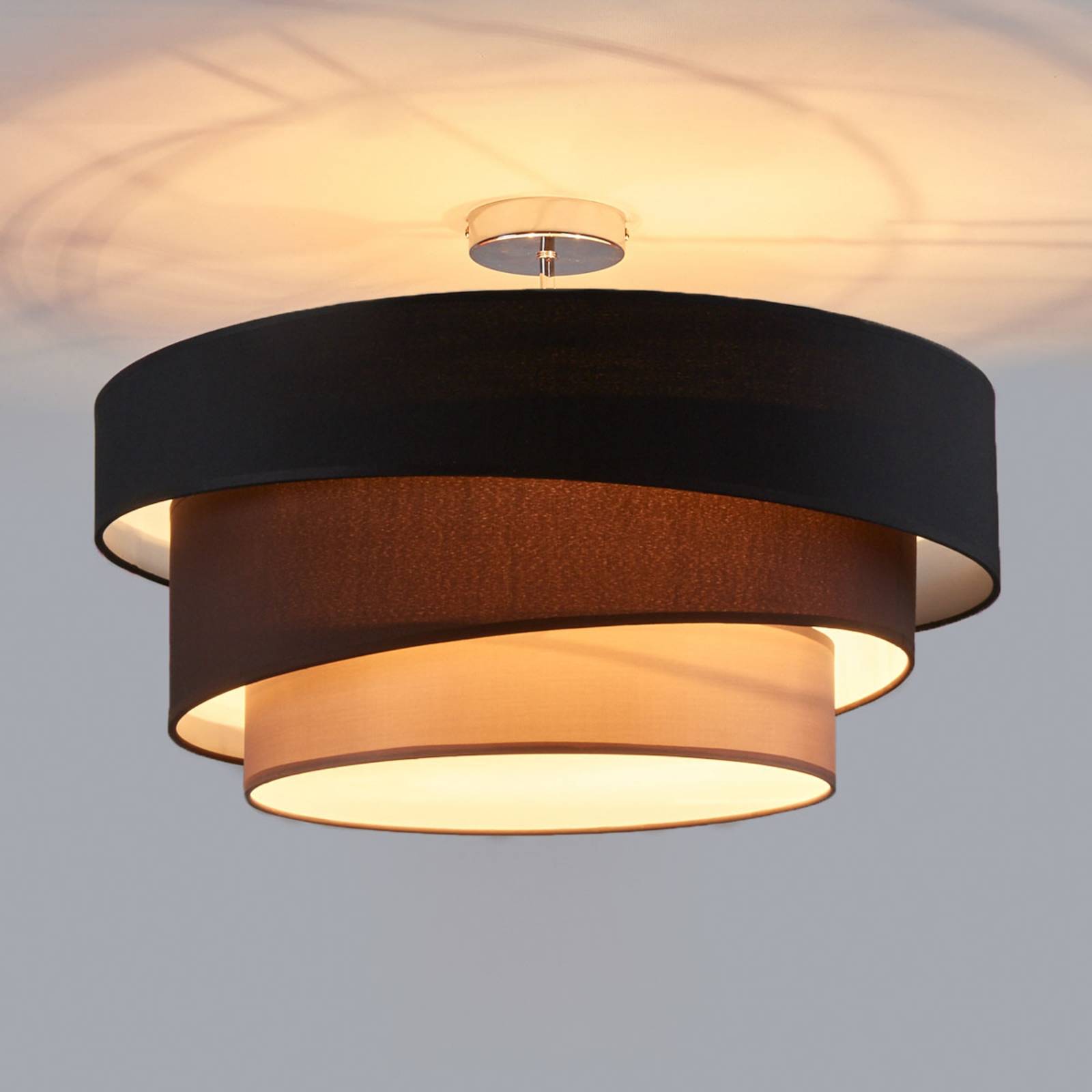 Deckenlampe Melia, schwarz und braun von LINDBY