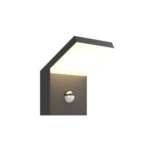 Arcchio LED Wandlampe aussen mit Bewegungsmelder, Außenleuchte spritzwassergeschützt IP54, 1x 16W LED, warmweiß (3.000K) von Arcchio