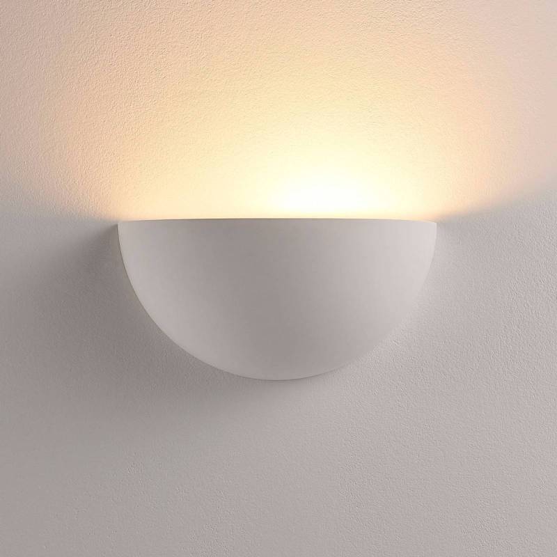 Lindby Wandfluter Narin, weiß, Gips, halbrund, 28cm von LINDBY