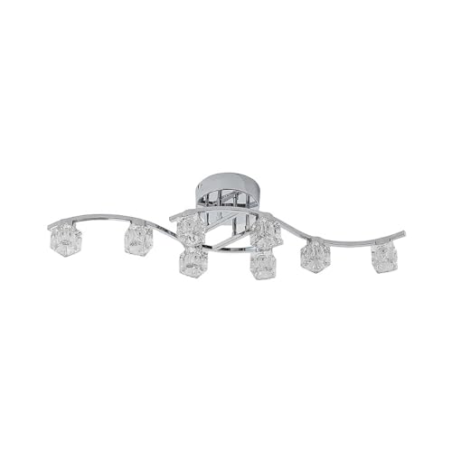 Lindby LED Deckenleuchte 'Yaro' dimmbar (Modern) in Chrom aus Metall u.a. für Wohnzimmer & Esszimmer (8 flammig,) - Lampe, LED-Deckenlampe, Deckenlampe, Wohnzimmerlampe von Lampenwelt