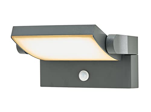 Lindby LED Wandleuchte außen 340°schwenkbar, mit Bewegungsmelder, Außenwandleuchte spritzwassergeschützt IP54, 1x 10,5W LED von Lampenwelt