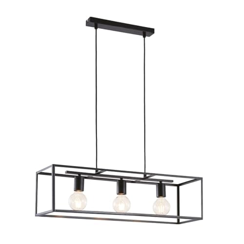 Lindby Pendelleuchte 'Emily' (Modern) in Schwarz aus Metall u.a. für Küche (3 flammig, E27) - Deckenlampe, Esstischlampe, Hängelampe, Hängeleuchte, Küchenleuchte von Lampenwelt